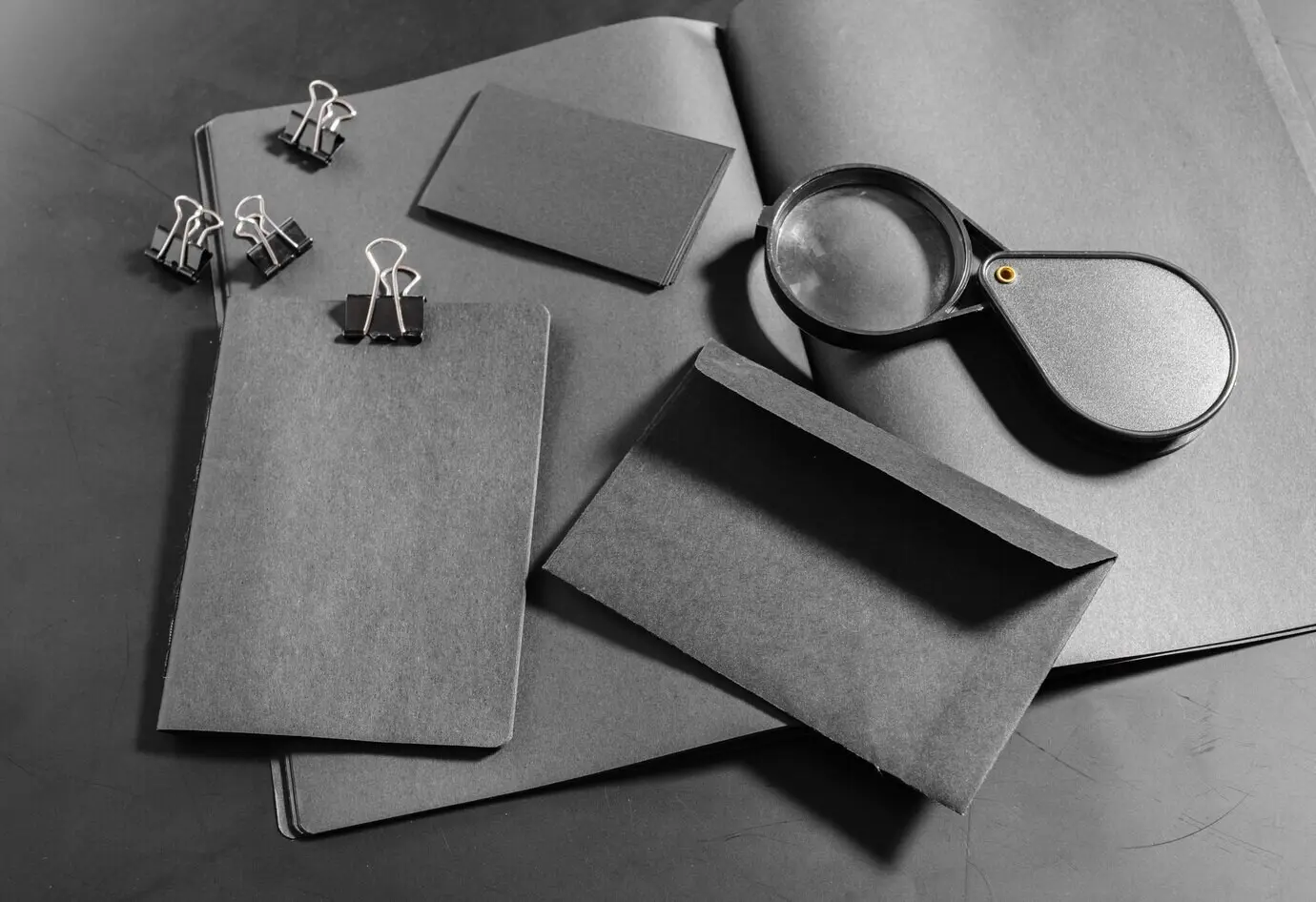 Unbedrucktes Schreibwaren-Set. Vorlage für Corporate Identity.