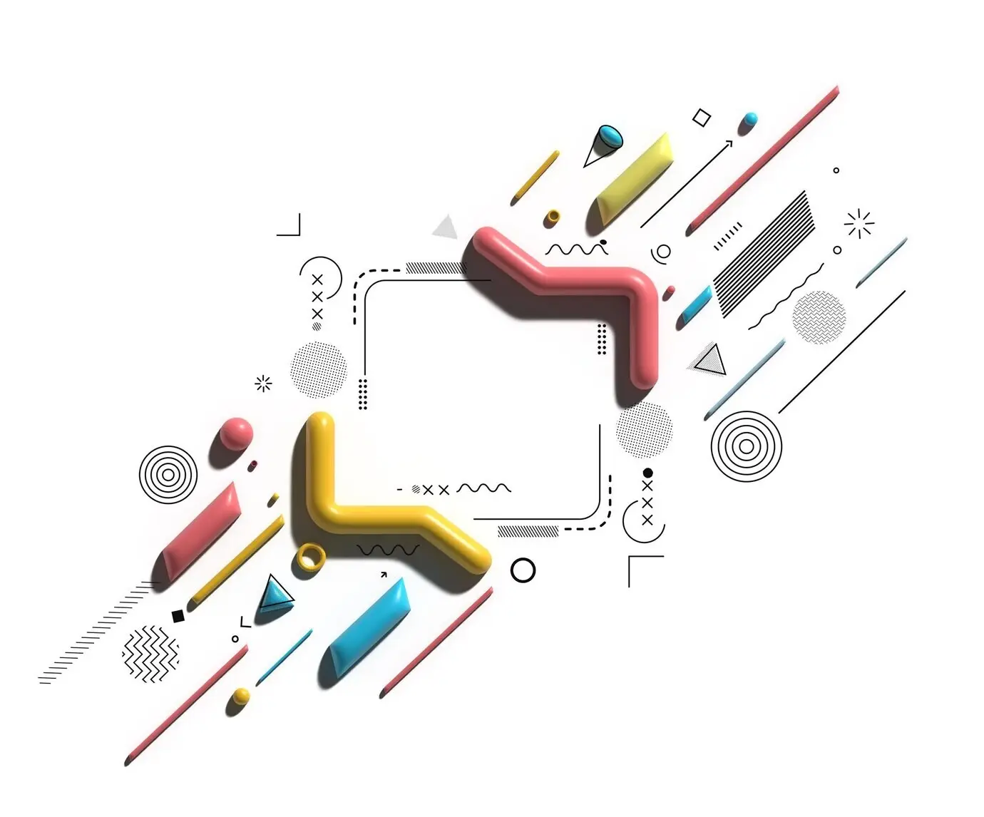 Abstraktes Banner-Design für ein Lego-Kunstposter.